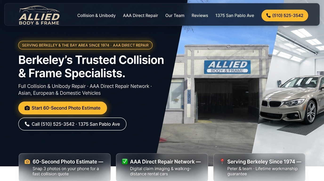Proposed Allied Body and Frame homepage preview